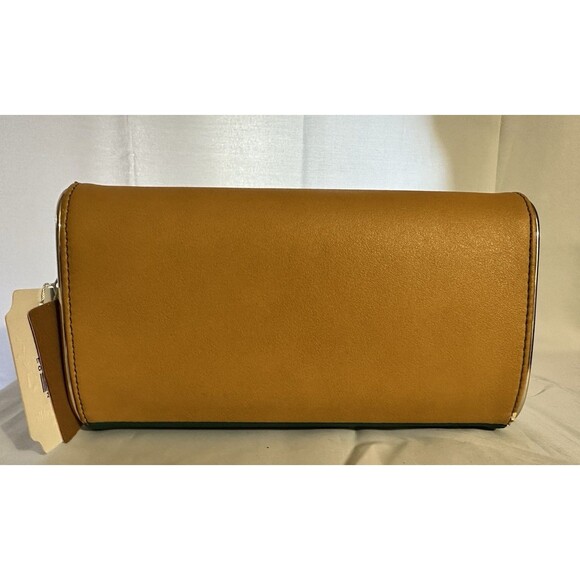 Handbag Republic Classic Clutch W/Gold Crossbody Strap Butterfly Accent 2 Tone - Picture 7 of 13